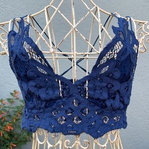 Free People Navy Bralette
